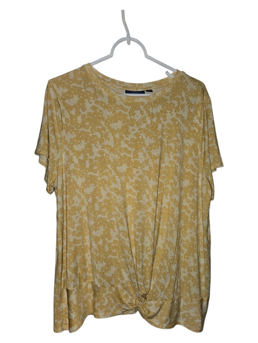 XXL Apt 9 Yellow Floral Knot Hem Tee